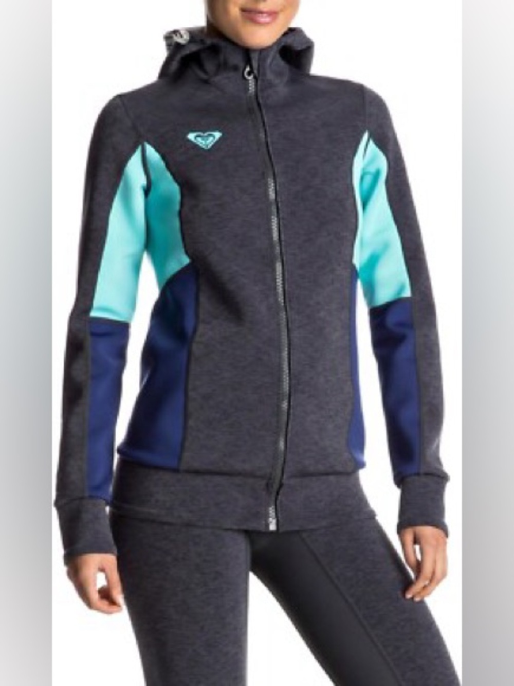 ROXY Women's SALT WATER Technical ZIP UP WETSUIT TOP /Hoodie KPGH Size 12 NWT
